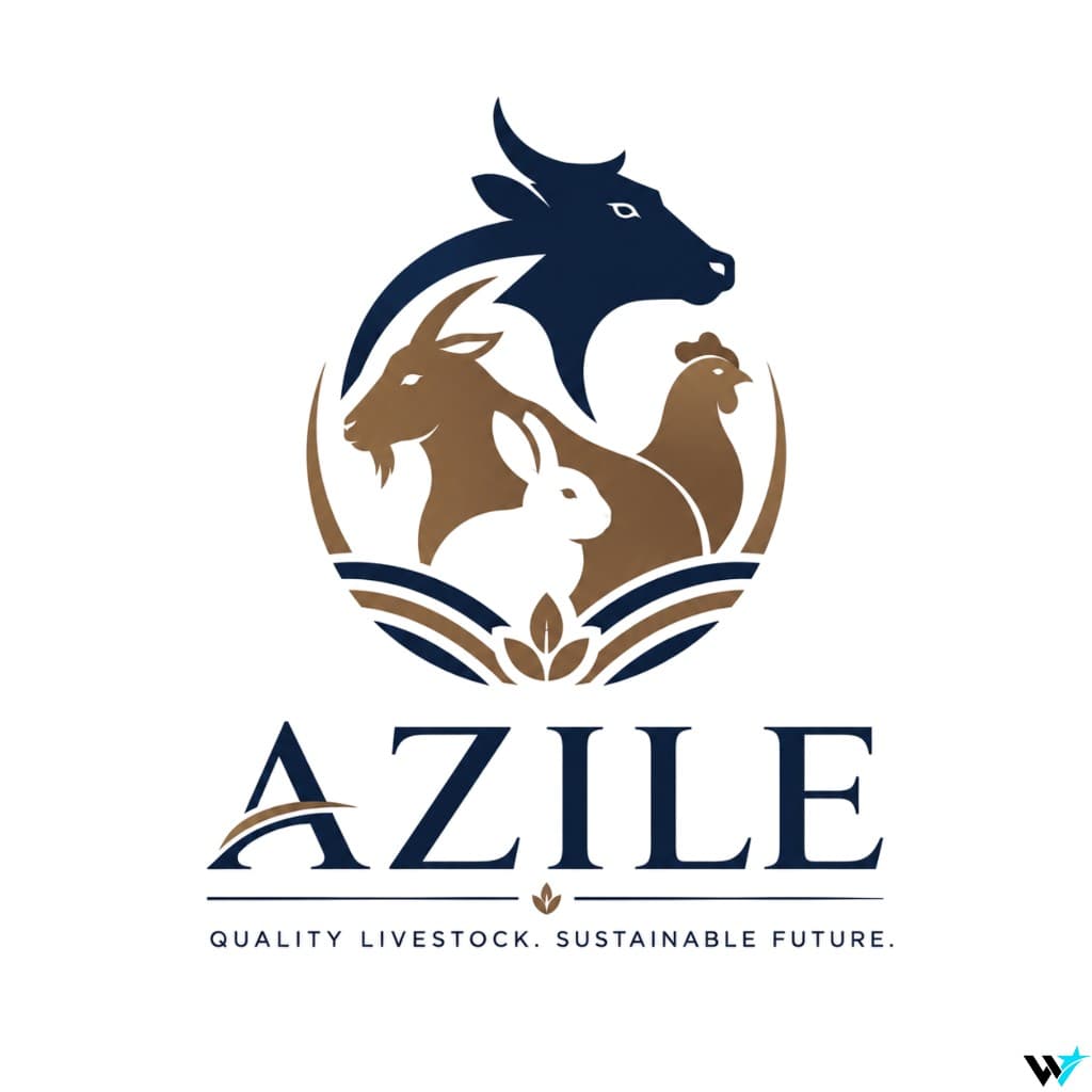 Azile — Livestock & Sustainable Farming Emblem — Logos design by WAYYSTAR