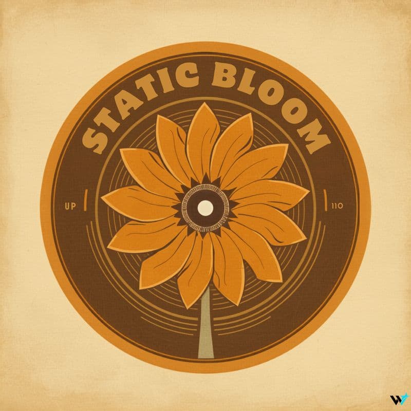 Nostalgic Vinyl Record Flower Logo — Logos design by WAYYSTAR