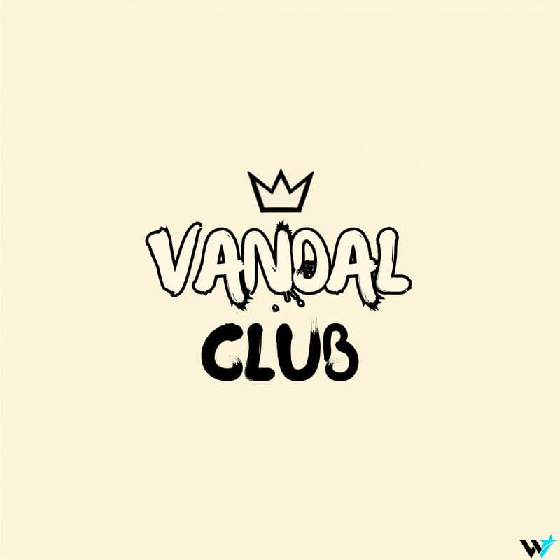 Sculptural 'Vandal Club' Logo with Crown — Logos design by WAYYSTAR